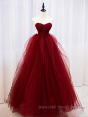 Burgundy off shoulder tulle lace long Semi Formal Prom Dresses burgundy formal Dresses