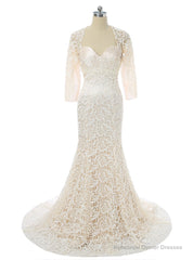 Champagne Mermaid Long Sleeves Mother Of The Bride Dresses