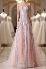 Custom Made Round Neck Lace Pink Semi Formal Prom Dresses, Lace Pink Formal Dresses, Evening Dresses