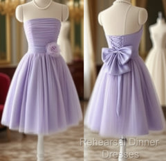 Cute Purple Strapless Pleat Short Homecoming Dress Wedding Party Dress