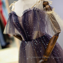 Cute Short Gradient Tulle Straps Homecoming Dress, Short Semi Formal Prom Dressess