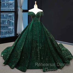 Deep Green Long Quinceanera Dresses Sweet 16 Semi Formal Prom Dress Pageant Dress