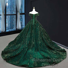 Deep Green Long Quinceanera Dresses Sweet 16 Semi Formal Prom Dress Pageant Dress