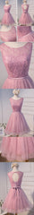 Elegant Diamond Beads Lace Organza Sleeveless Scoop Neckline Lace Up Back For Teen Lovely Homecoming Dress