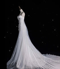 Elegant Mermaid Off The Shoulder White Wedding Dresses With Train Bridal Gowns