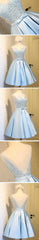 Elegant Sleeveless  Deep V Back  Appliques Clairvoyant Outfit Satin Skirt Tea Length Homecoming Dress