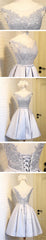 Elegant Sleeveless  Lace Up Back  Appliques Clairvoyant Outfit Satin Skirt Tea Length Homecoming Dress