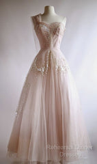 Fairy Ball Gown One Shoulder Pink Lace Semi Formal Prom Dresses Ankel Length Evening Dress