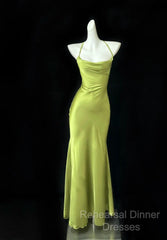 Gentle Satin Swing Neck Spaghetti Straps Mermaid Gown Elegant Backless Semi Formal Prom Dress For Quinceanera&Graduation