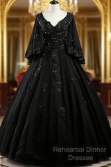 Glam Tulle With Lace Applique Ball Gown Sweet 16 Dress, Beaded Semi Formal Prom Dresses Evening Dress