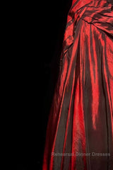 Gorgeous Mermaid Sweetheart Red Taffeta Long Evening Dress Semi Formal Prom Dresses