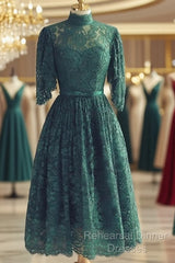 Green Lace Short Party Dress Green Lace Homecoming Dress