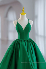 Green V-Neckline Straps Short Party Dress, Green Knee Length Homecoming Dress