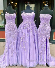 Hot Lace Violet Purple Lace Semi Formal Prom Dresses Sleeveless Long School Dance Dress