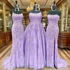 Hot Lace Violet Purple Lace Semi Formal Prom Dresses Sleeveless Long School Dance Dress
