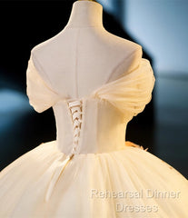 Ivory Ball Gown With Flowers Sweetheart Formal Dress, Lovely Sweet 16 Dresses Party Dress