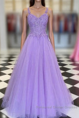 Lavender Semi Formal Prom Dress, Formal Dress, Evening Dress, Dance Dresses, Graduation Party Dress