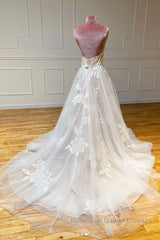 Light champagne tulle lace long Semi Formal Prom Dresses tulle lace formal Dresses