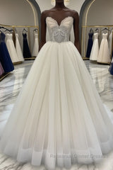 Light champagne tulle long Semi Formal Prom Dresses, tulle evening Dresses