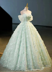 Light Green Lace Sweetheart Long Formal Dress Semi Formal Prom Dress Off Shoulder A Line Floor Length Beautiful
