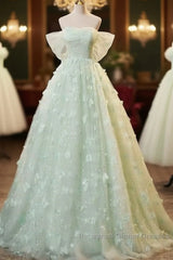 Light Green Lace Sweetheart Long Formal Dress Semi Formal Prom Dress Off Shoulder A Line Floor Length Beautiful