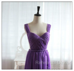 Light Purple Cap Sleeves/Long Sleeves Backless Chiffon Semi Formal Prom Dress, Purple Bridesmaid Dress
