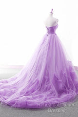 Light Purple Sweetheart Tulle Ball Gown Princess New Style Formal Dress, Purple Party Dress Semi Formal Prom Dress