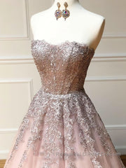 Long Lace Semi Formal Prom Dresses with Corset Back, Long Lace Formal Evening Graduation Dresses
