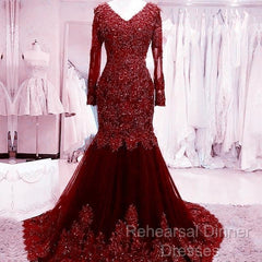 Long Mermaid Sequin Beaded Green Semi Formal Prom Dresses With Sleeves Lace Evening Dress