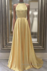 Long Yellow Semi Formal Prom Dresses For Women Formal Dress Evening Gowns