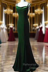 Lovely Low Back Velvet Mermaid Long Semi Formal Prom Dress, Velvet Wedding Party Dress