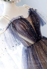 Lovely Tulle Offshoulder Short Semi Formal Prom Dresses, Lace Up Homecoming Dress