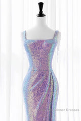 Luxurious Shiny Long Sequin Semi Formal Prom Dress