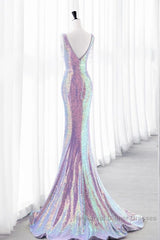 Luxurious Shiny Long Sequin Semi Formal Prom Dress