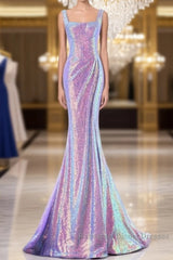 Luxurious Shiny Long Sequin Semi Formal Prom Dress