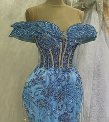 Mermaid Evening Dress Beaded Formal Prom Gown