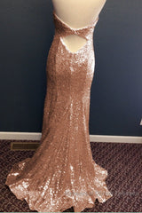 Mermaid Halter Rose Gold Semi Formal Prom Dress