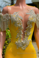 Mermaid Jewel Beading Applique Floor-length Sleeveless Open Back Semi Formal Prom Dresses