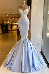 Mermaid One Shoulder Satin Beaded Long Semi Formal Prom Dress Sequin Appliqu Evening Dress