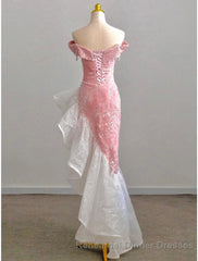 Mermaid / Trumpet Semi Formal Prom Dresses Party Dress Evening Party Floor Length Sleeveless Off Shoulder Tulle with Pearls Sequin