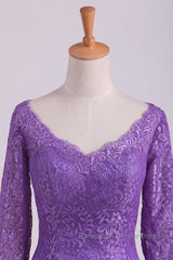 Mermaid V Neck 3/4 Length Sleeve Lace Floor Length Mother Of The Bride Dresses