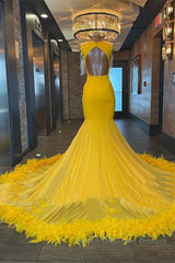 Mermaid V-neck Sequined Beaded Floor-length Sleeveless Open Back Semi Formal Prom Dresses