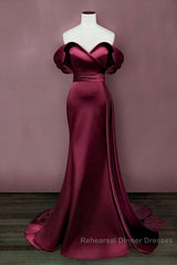 Mermaid Violet Semi Formal Prom Dresses Off The Shoulder