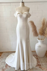 Mermaid Wedding Dress Satin Off Shoulder