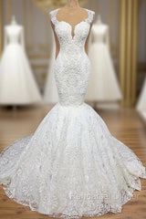 Mermaid Wedding Dresses With Appliques Tulle Ruffles Lace Bridal Gowns Semi Formal Prom Dress