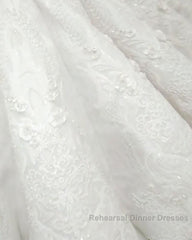 New Arrival V Neck Cap Sleeve Beads Crystals Mermaid Wedding Dresses Lace Applique