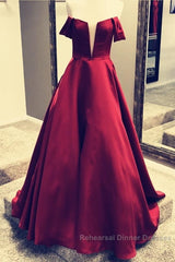Off Shoulder Floor Length Ballgowns Semi Formal Prom Dresses