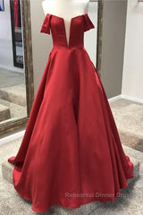 Off Shoulder Floor Length Ballgowns Semi Formal Prom Dresses