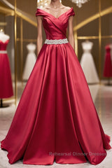 Off the Shoulder Burgundy Long Semi Formal Prom Dresses, Off Shoulder Wine Red Formal Evening Dresses