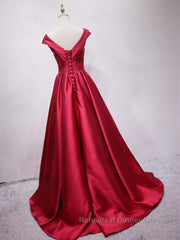 Off the Shoulder Burgundy Long Semi Formal Prom Dresses, Off Shoulder Wine Red Formal Evening Dresses